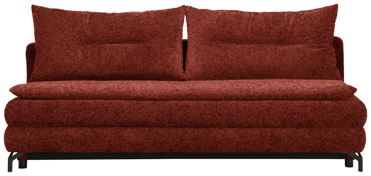 KANAPÉÁGY rozsdavörös  - fekete/rozsdavörös, Modern, textil/fém (208/73/92/102cm) - Novel