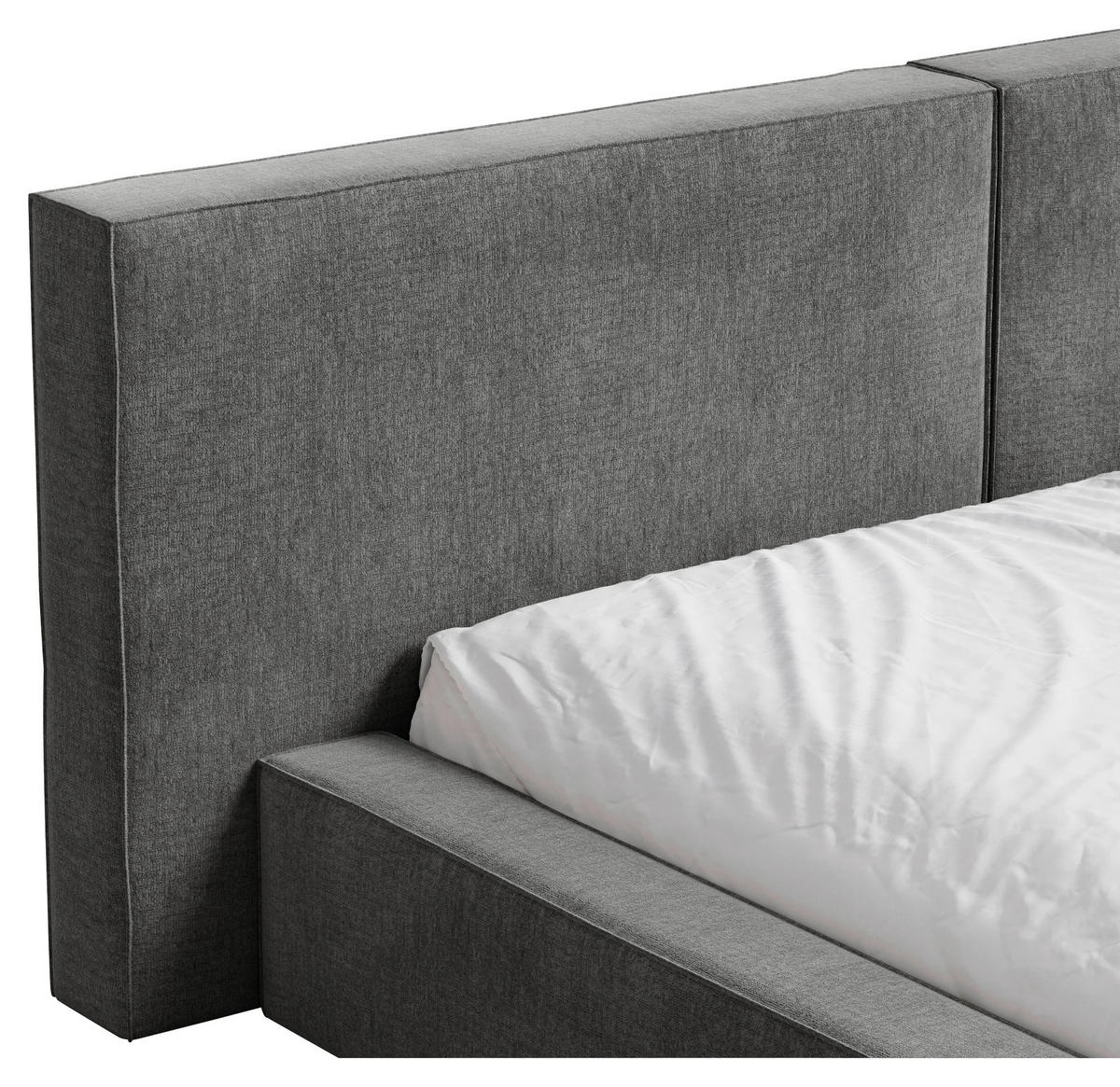 POLSTERBETT 160/200 cm,  in Anthrazit, Bettkasten,  - Anthrazit/Schwarz, MODERN, Holz/Metall (160/200cm) - MID.YOU