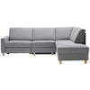 ECKSOFA in Flachgewebe Grau  261/203 cm  - Eichefarben/Grau, KONVENTIONELL, Holz/Textil (261/203cm) - Sedda