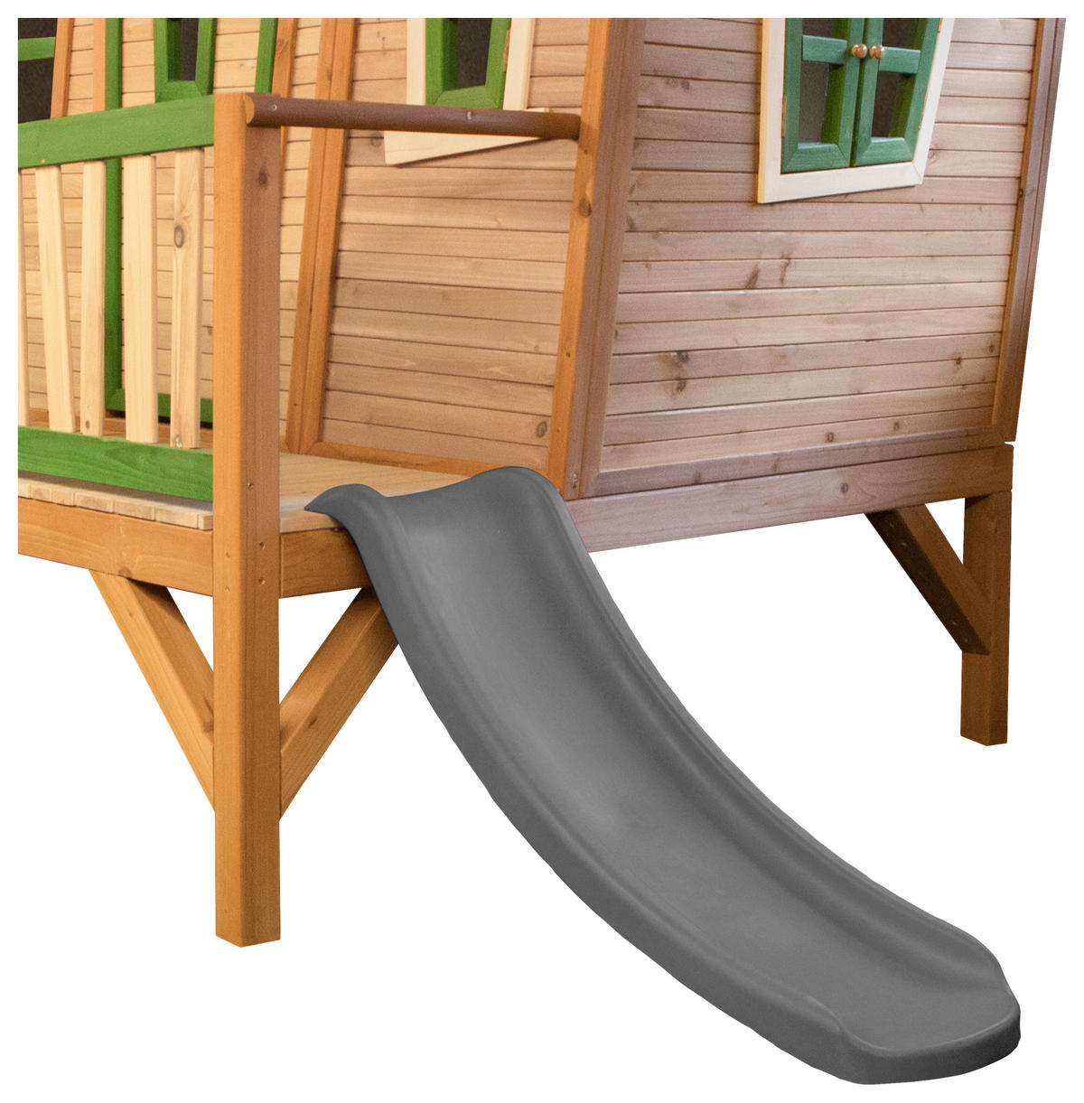 SPIELHAUS 123/12,8/152 cm  - Braun/Hellgrün, KONVENTIONELL, Holz/Kunststoff (123/12,8/152cm) - Ambia Garden