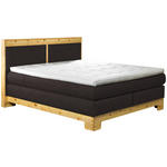 BOXSPRINGBETT 180/200 cm  in Dunkelbraun  - Dunkelbraun, Natur, Holz/Textil (180/200cm) - Linea Natura