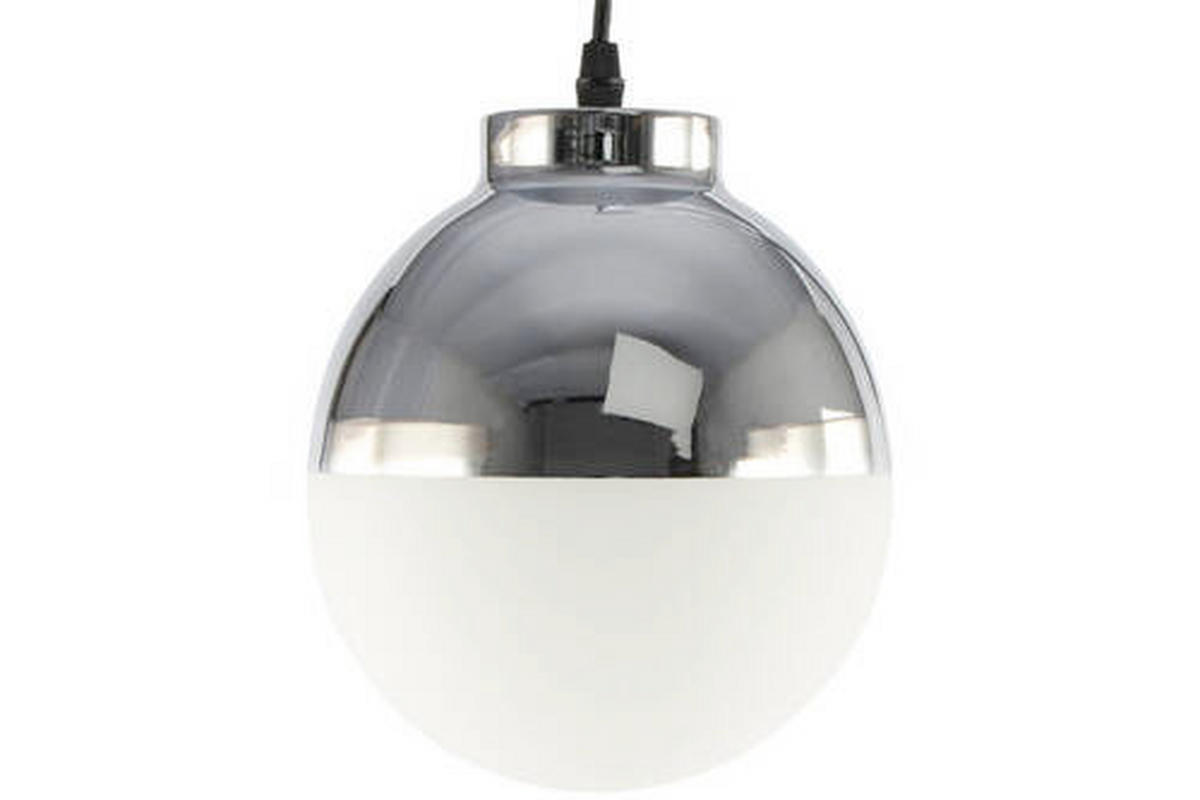 STEHLEUCHTE - Weiss/Silberfarben, Design, Glas/Metall (44/160/44cm) - Kayoom