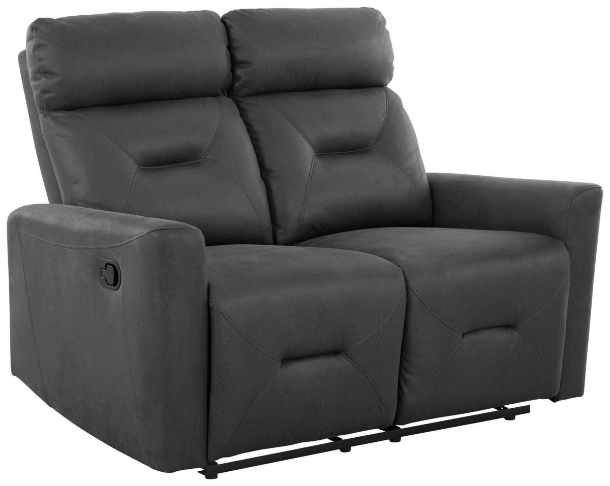 SITZGARNITUR Mikrofaser Grau  - Schwarz/Grau, Design, Textil/Metall - Livetastic