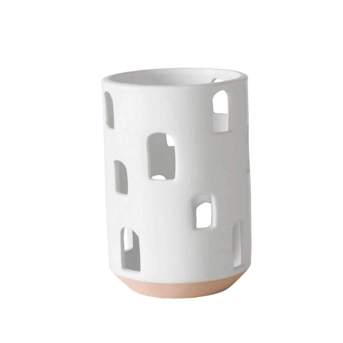 WINDLICHT Weiß 18/12 cm  - Weiß, Basics, Keramik (18/12cm) - Boltze Home