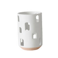 WINDLICHT Weiß 18/12 cm  - Weiß, Basics, Keramik (18/12cm) - Boltze Home