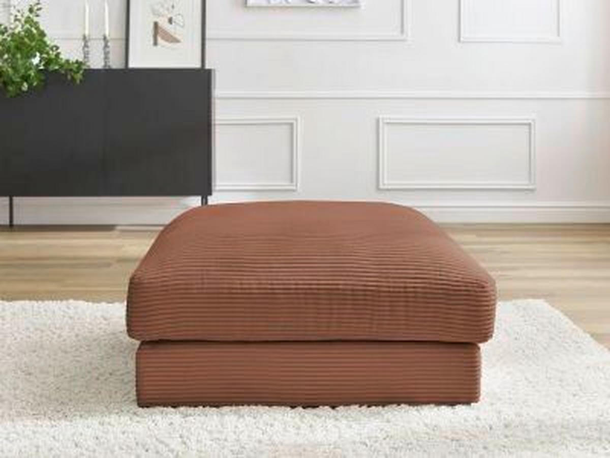 HOCKER LEONARD Cord Orange  - Schwarz/Orange, MODERN, Kunststoff/Textil (86/43/86cm)
