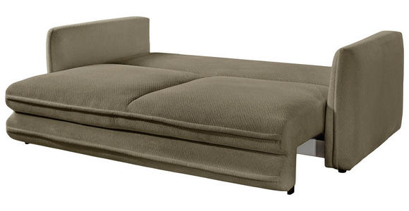 SCHLAFSOFA Struktur Olivgrün Zierkissen, Rückenkissen, Bettkasten, Schlaffunktion, Rücken echt, Liegefläche im Originalstoff  - Schwarz/Olivgrün, KONVENTIONELL, Kunststoff/Textil (237/94/117cm) - Carryhome