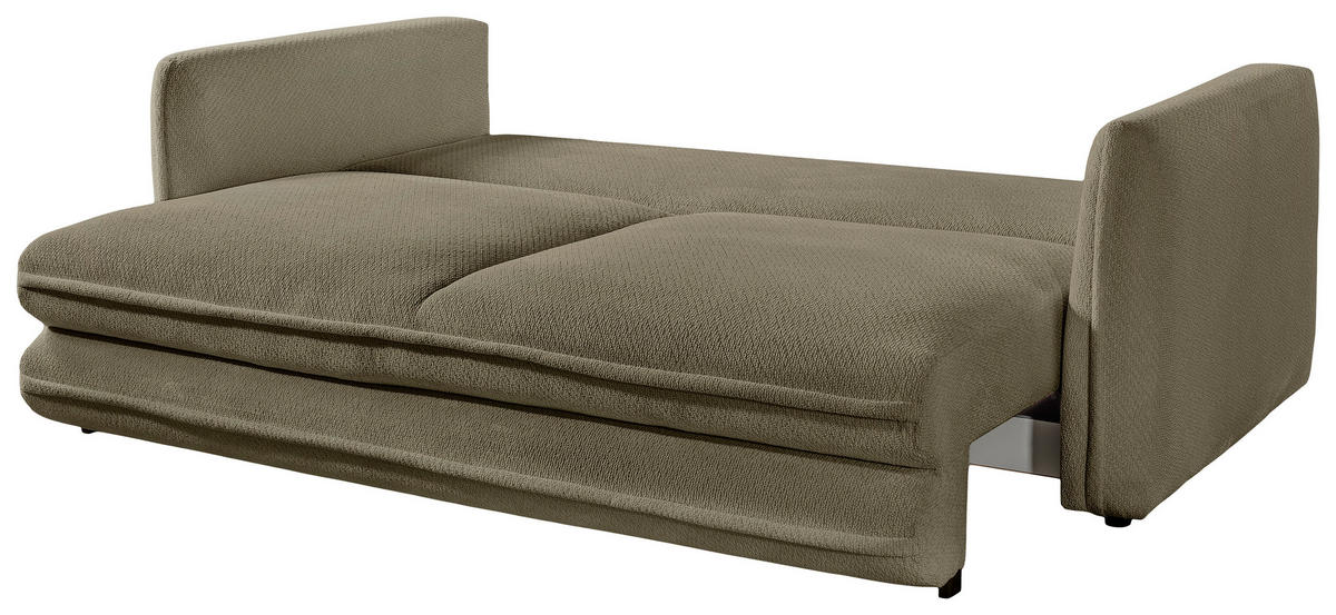 SCHLAFSOFA  mit Liegefunktion, Rücken echt Struktur Olivgrün  - Schwarz/Olivgrün, KONVENTIONELL, Kunststoff/Textil (237/94/117cm) - Carryhome