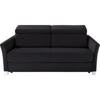 SCHLAFSOFA in Leder Schwarz  - Chromfarben/Schwarz, Konventionell, Leder/Metall (185/82/100/100cm) - Bali