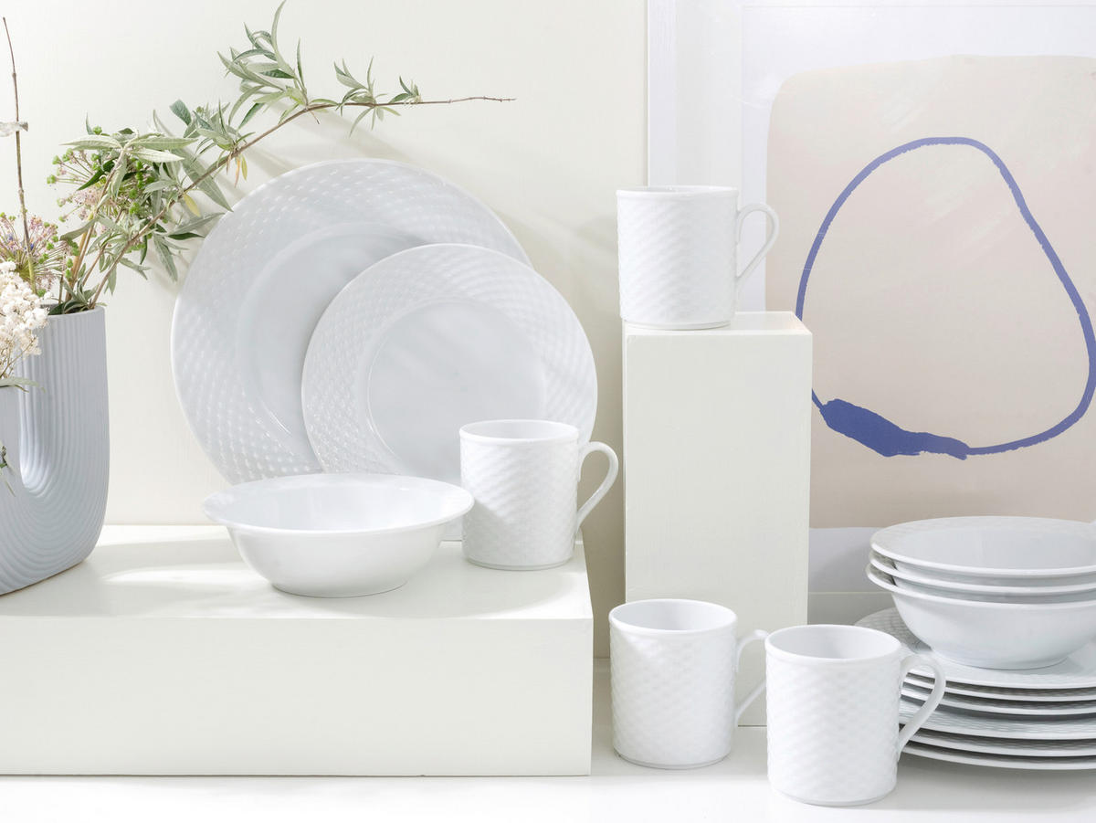 KOMBISERVICE Polo weiss 16-teilig  - Weiß, Basics, Keramik - Creatable