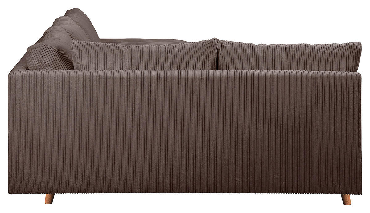 ECKSOFA Ariella Braun Cord  - Naturfarben/Braun, Design, Holz/Textil (161/231cm) - Livetastic