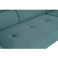 ECKSOFA Türkis Feincord  - Türkis/Schwarz, Design, Textil/Metall (280/205cm) - Xora