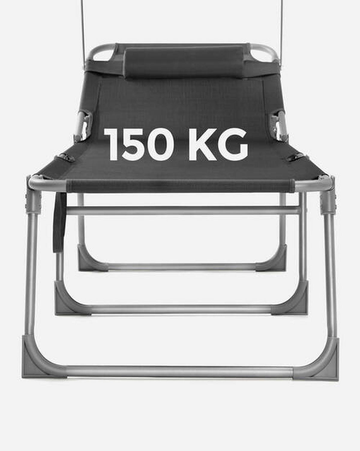 SONNENLIEGE 53/29,5/193 cm  - Grau, Basics, Textil/Metall (53/29,5/193cm) - Modante