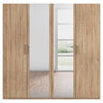 DREHTÜRENSCHRANK 201/197/60 cm 4-türig Sonoma Eiche  - Silberfarben/Sonoma Eiche, Design, Glas/Holzwerkstoff (201/197/60cm) - Novel