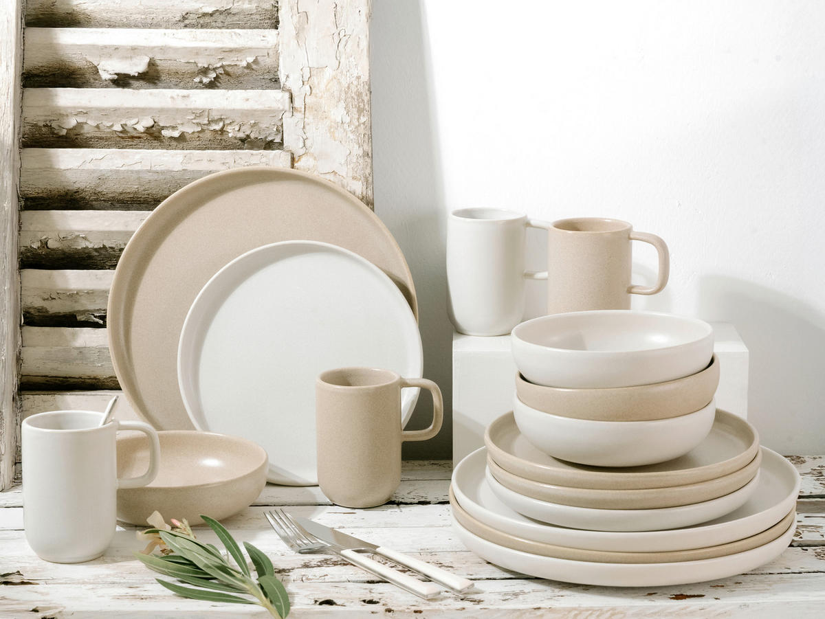 KOMBISERVICE Uno Toscana 16-teilig  - Beige/Creme, Basics, Keramik - Creatable