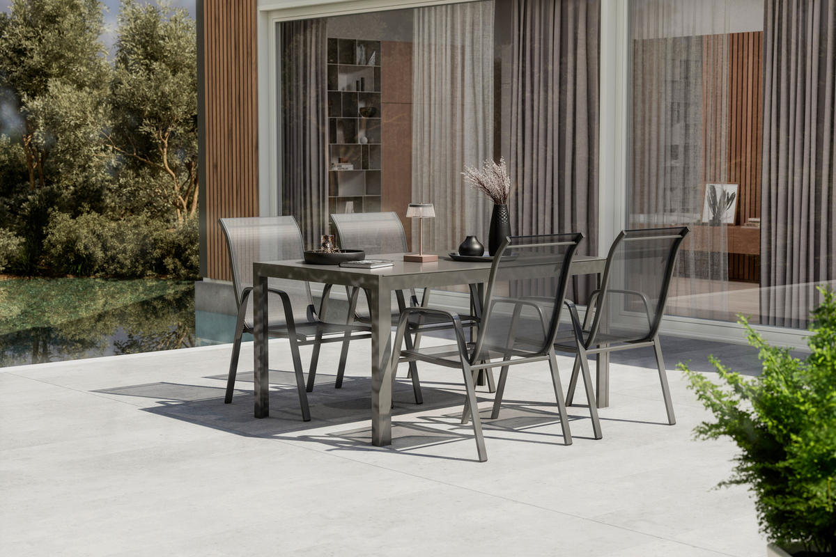 GARTENTISCH 140/90/72 cm Metall, Glas rechteckig  - Anthrazit, Design, Glas/Metall (140/90/72cm) - Xora