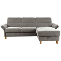 ECKSOFA in Flachgewebe Graubraun  - Eichefarben/Graubraun, Konventionell, Holz/Textil (252/162cm) - Sit & More