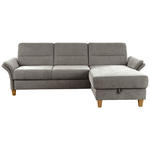 ECKSOFA inkl. Funktion Graubraun Flachgewebe  - Eichefarben/Graubraun, KONVENTIONELL, Holz/Textil (252/162cm) - Cantus