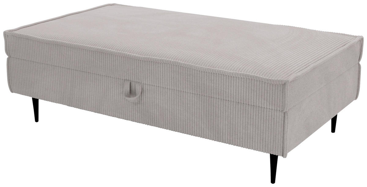 HOCKER in Textil Grau  - Schwarz/Grau, Design, Textil/Metall (135/45/75cm) - Livetastic
