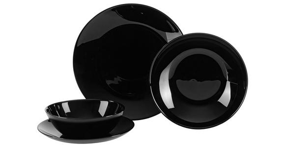 TAFELSERVICE 16-teilig  - Schwarz, Basics, Glas - Boxxx