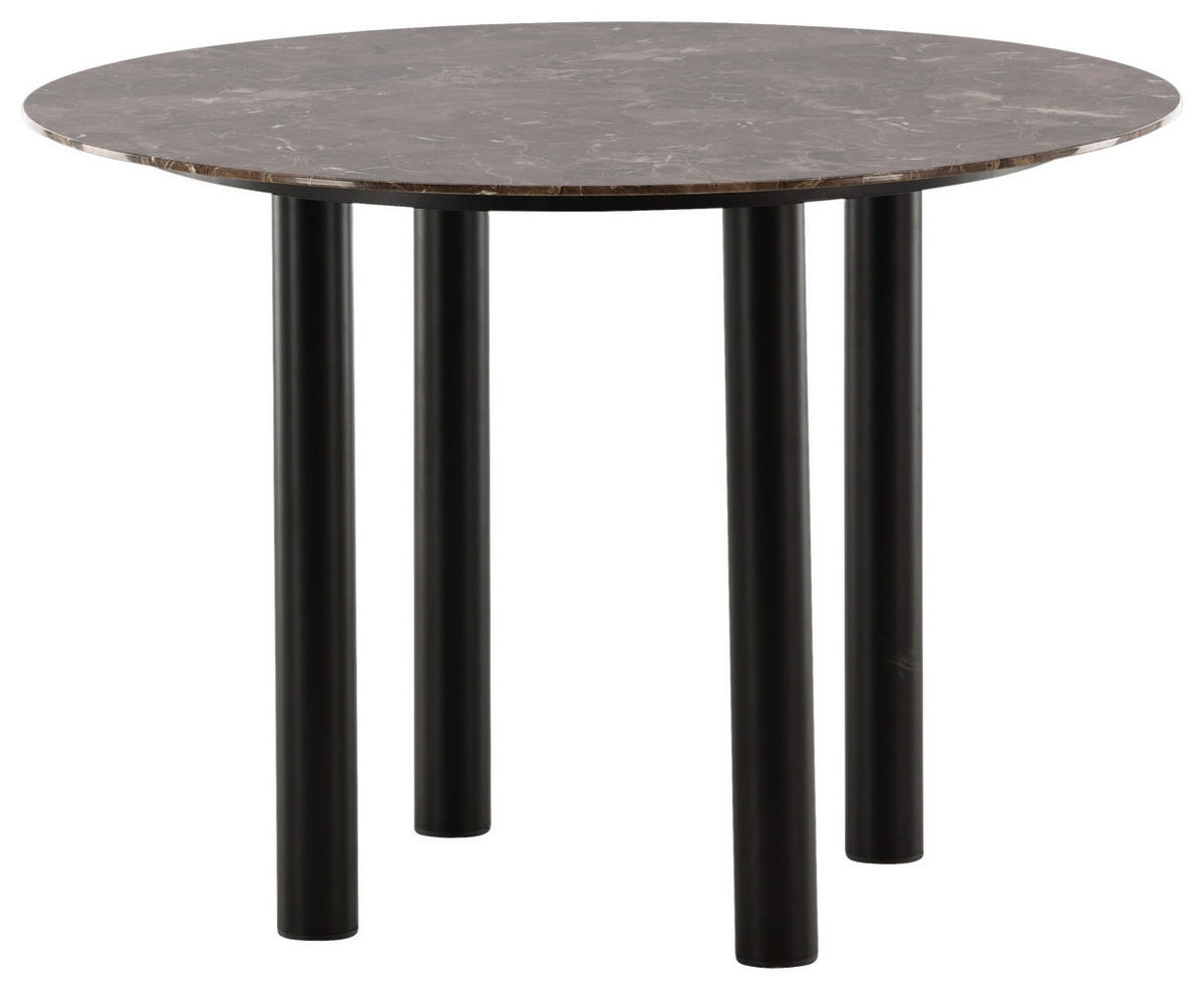 ESSTISCH furniert Schwarz, Dunkelbraun  - Dunkelbraun/Schwarz, Design, Holzwerkstoff/Metall (106/106/75cm) - Livetastic