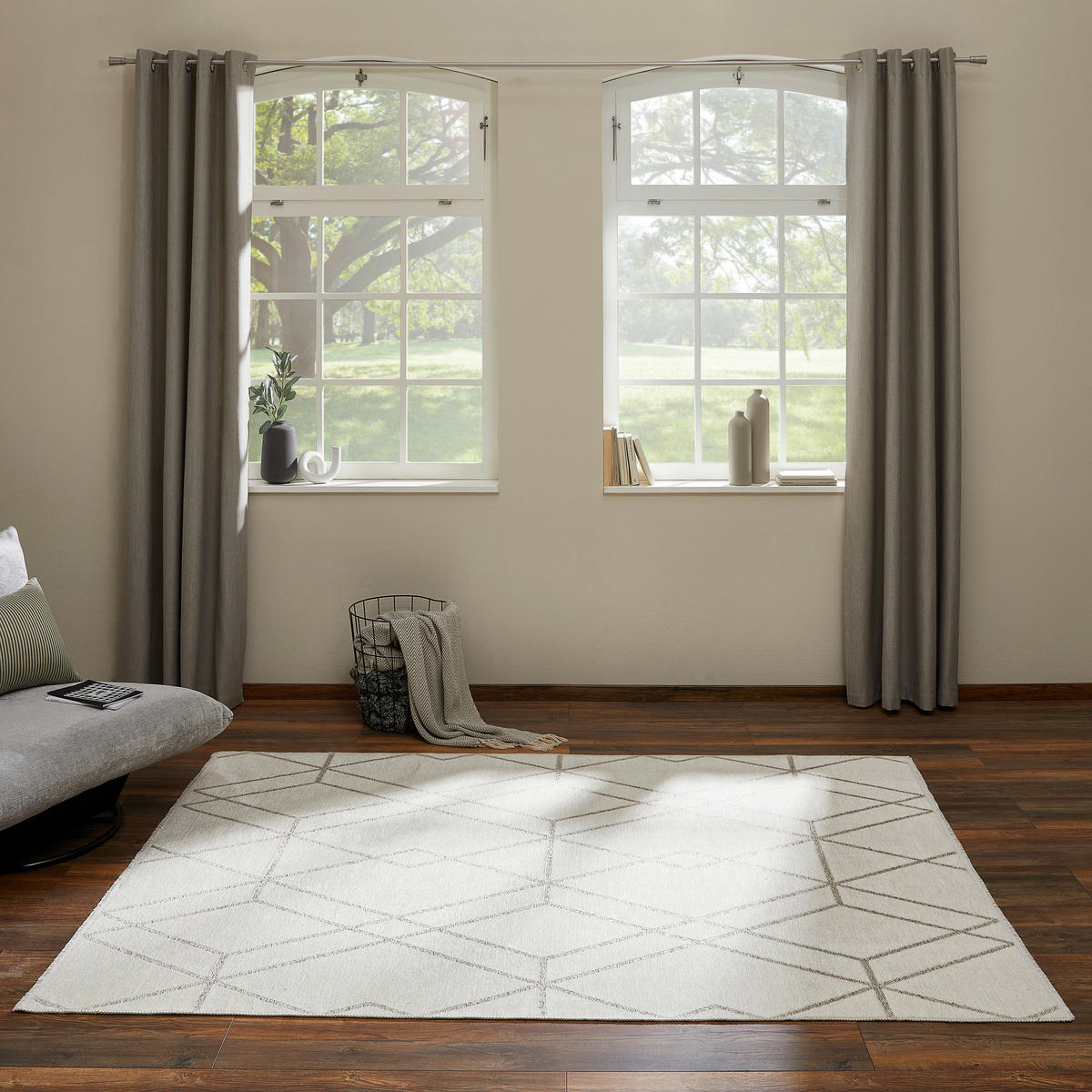 KOBEREC TKANÝ NA PLOCHO, 120/170 cm, béžová - béžová, Lifestyle, textil (120/170cm) - Novel