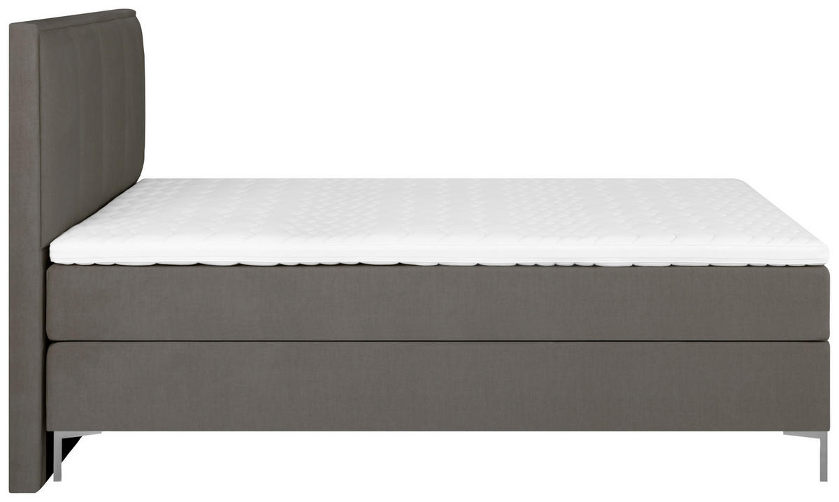 BOXSPRINGBETT 180/200 cm  in Braun  - Alufarben/Braun, Modern, Textil (180/200cm) - MID.YOU
