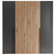 KLEIDERSCHRANK  in Graphitfarben, Eichefarben  - Eichefarben/Schwarz, KONVENTIONELL, Holzwerkstoff/Kunststoff (200/210/53cm) - Carryhome