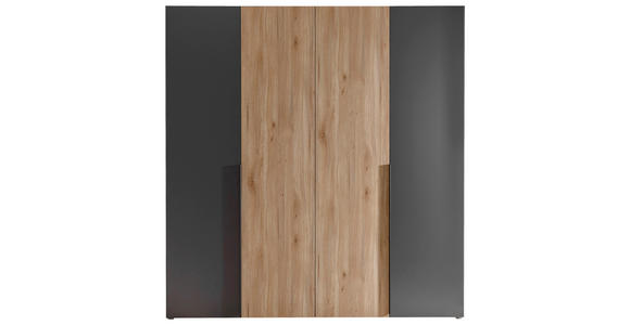 KLEIDERSCHRANK in Graphitfarben, Eichefarben - Eichefarben/Schwarz, KONVENTIONELL, Holzwerkstoff/Kunststoff (200/210/53cm) - Carryhome