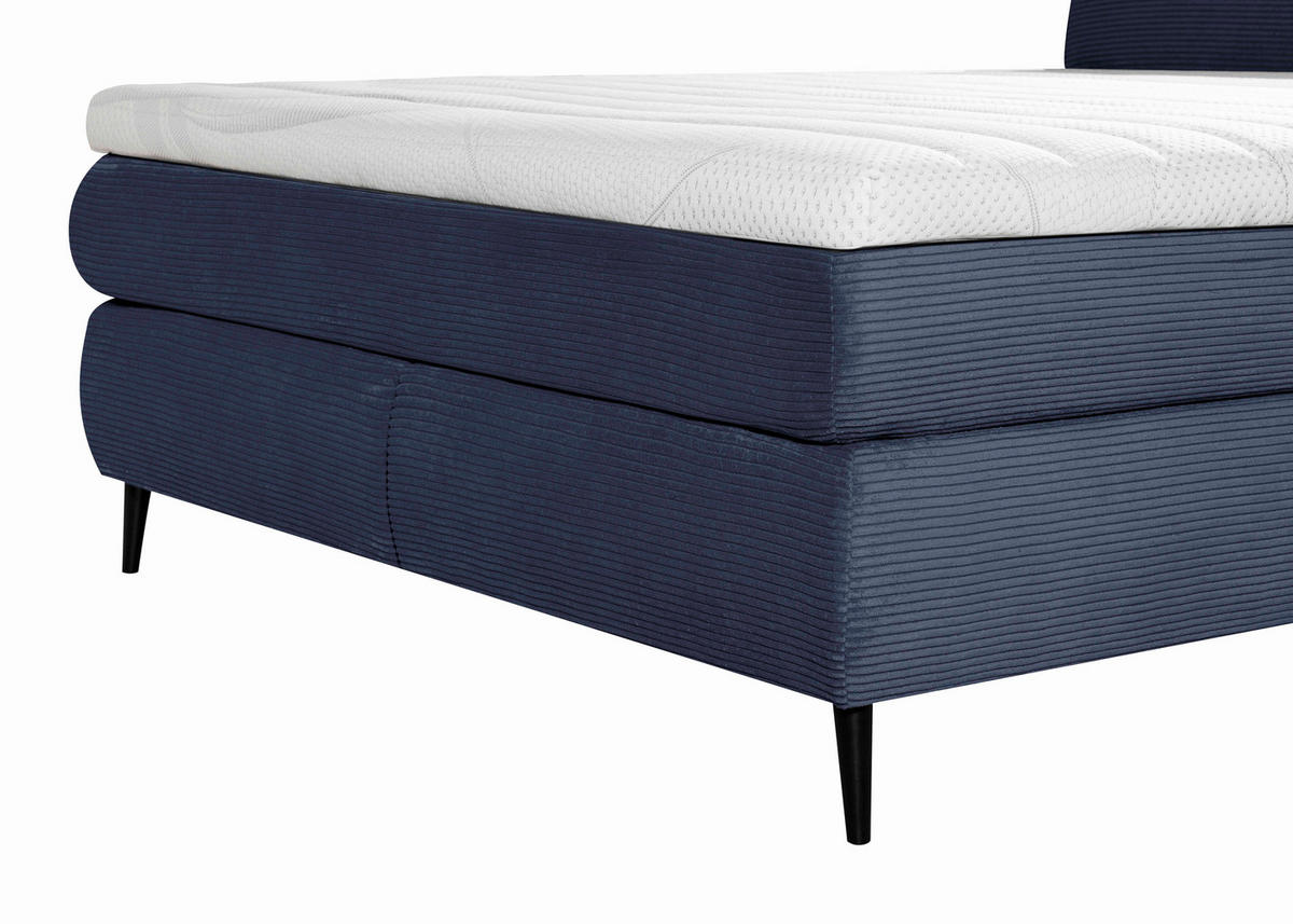 BOXSPRINGBETT 180/200 cm  in Blau  - Blau/Schwarz, Trend, Holz/Textil (180/200cm) - Esposa