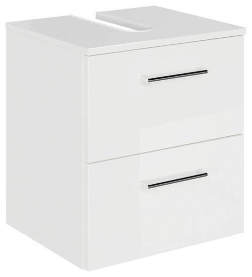 WASCHBECKENUNTERSCHRANK 45/49,8/38,3 cm  - Chromfarben/Weiß Hochglanz, KONVENTIONELL, Holzwerkstoff/Metall (45/49,8/38,3cm) - Sadena