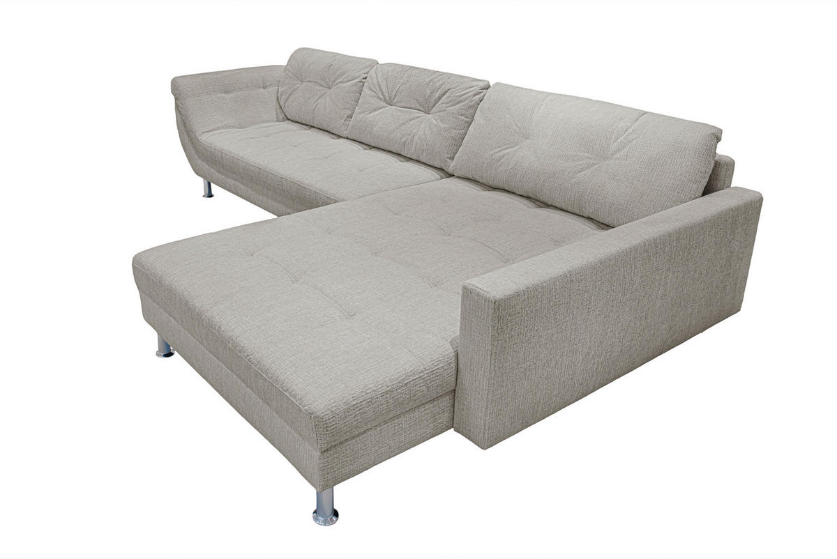 ECKSOFA BROOKLYN Beige Flachgewebe Zierkissen, Rückenkissen  - Beige/Silberfarben, KONVENTIONELL, Kunststoff/Textil (329/199cm) - Livetastic