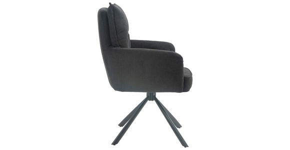 ARMLEHNSTUHL in Eisen Cord - Schwarz, Design, Textil/Metall (60/95/67cm) - Novel