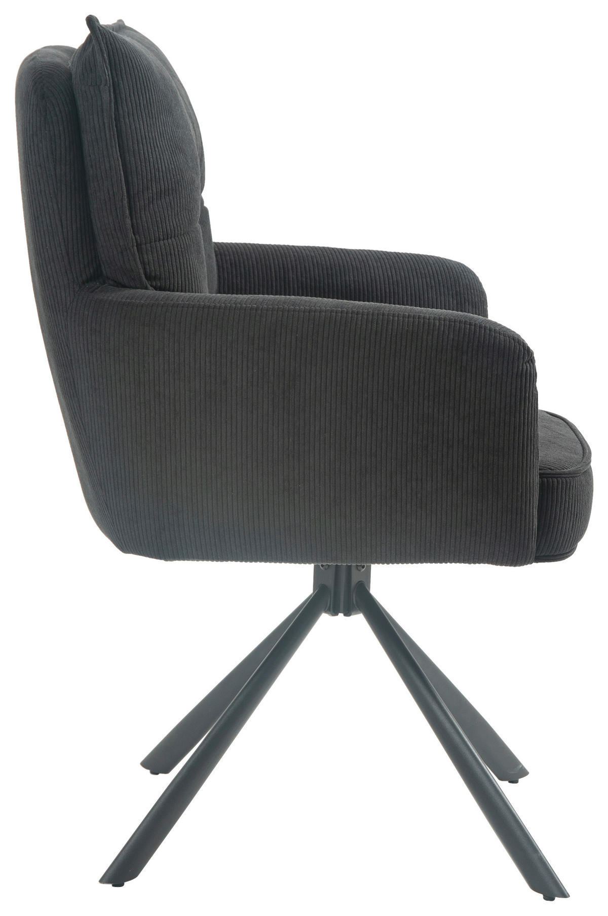 ARMLEHNSTUHL  in Eisen Cord  - Schwarz, Design, Textil/Metall (60/95/67cm) - Novel