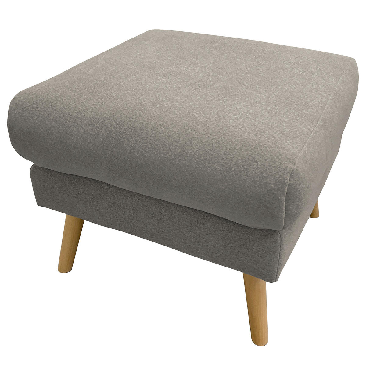 HOCKER Webstoff Grau  - Buchefarben/Grau, Design, Holz/Textil (61/49/65cm) - Livetastic