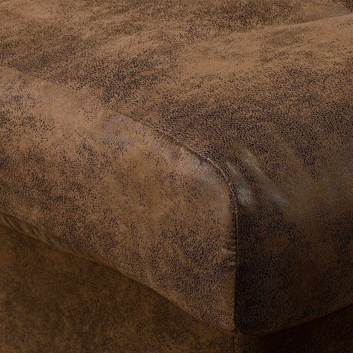 ECKSOFA Naomi in Lederlook Braun Rückenkissen  243/284 cm  - Schwarz/Braun, Design, Kunststoff/Textil (243/284cm) - P & B