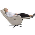 RELAXSESSEL Argo Echtleder Relaxfunktion, Kopfteilverstellung, Rücken echt    - Hellgrau, Design, Leder (71/110/80cm) - Novel