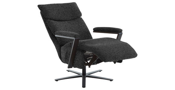 RELAXSESSEL in Textil Anthrazit - Anthrazit/Schwarz, Design, Textil/Metall (68/117/85cm) - Cantus