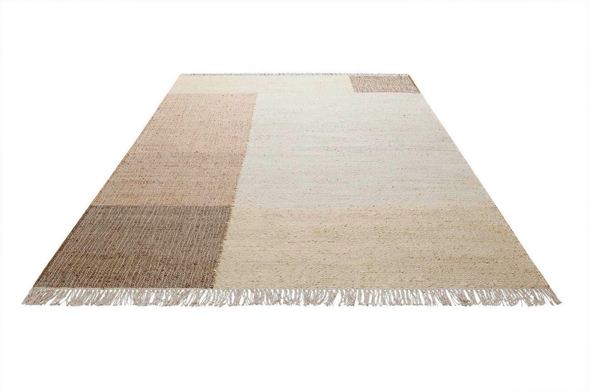 HANDWEBTEPPICH 160/230 cm Valentin Braun, Creme, Cognac  - Cognac/Creme, Natur, Textil (160/230cm)