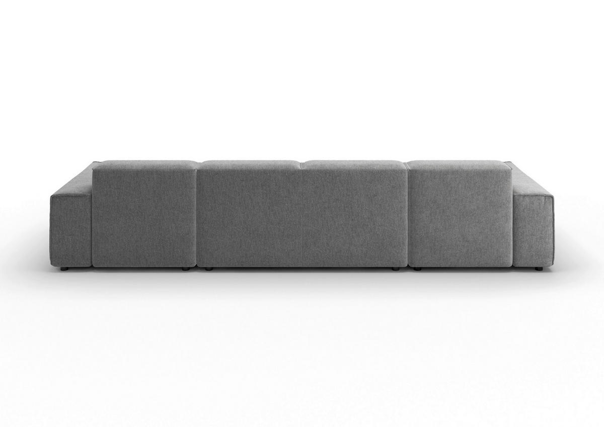 WOHNLANDSCHAFT Graubraun Cord  - Graubraun/Schwarz, MODERN, Kunststoff/Textil (189/340/189cm) - Pure Home Lifestyle