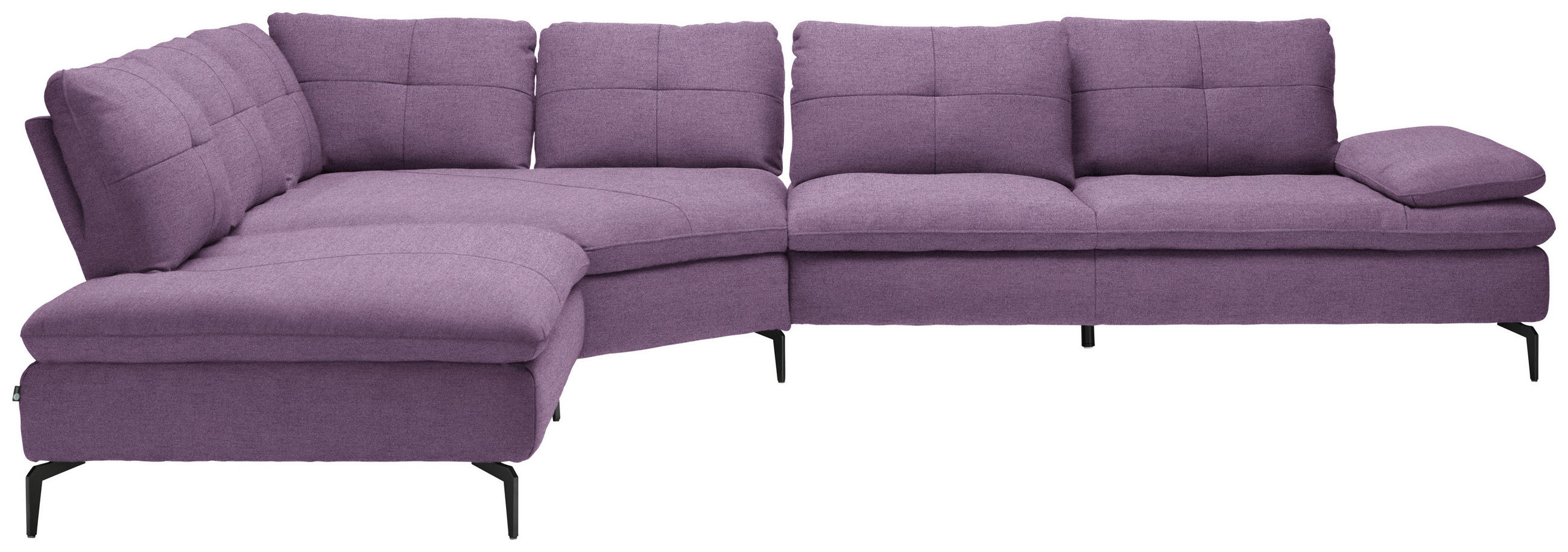 ECKSOFA in Flachgewebe Lila  - Lila/Schwarz, Design, Textil/Metall (271/344cm) - Chilliano