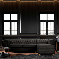 ECKSOFA Laura in Mikrofaser Anthrazit  284/182 cm  - Anthrazit/Creme, Design, Holz/Textil (284/182cm) - P & B