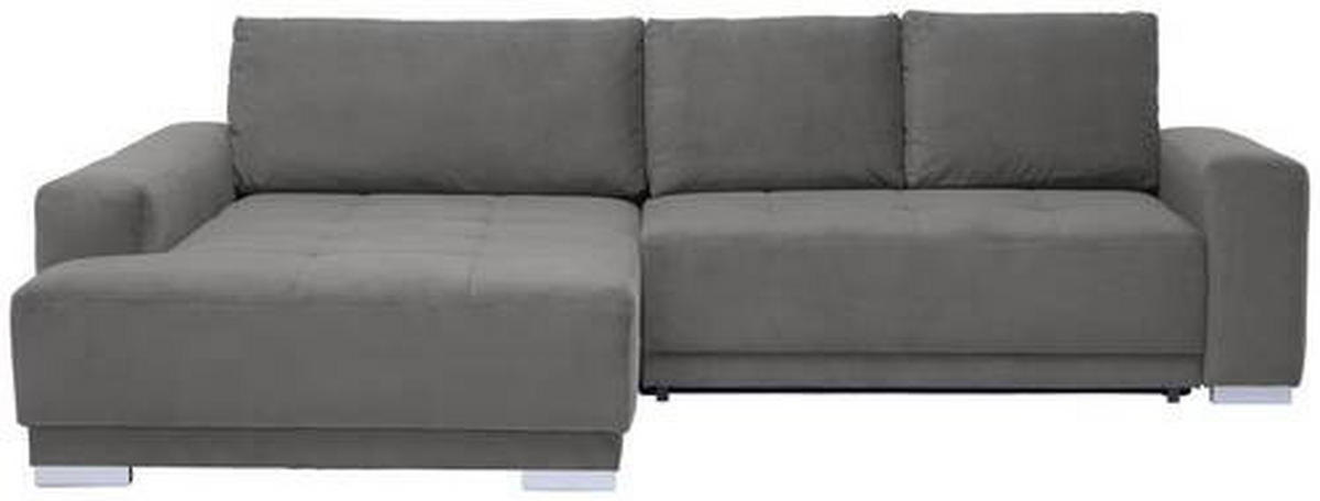 ECKSOFA in Flachgewebe Grau  195/293 cm  - Silberfarben/Grau, Design, Holz/Textil (195/293cm) - Cantus