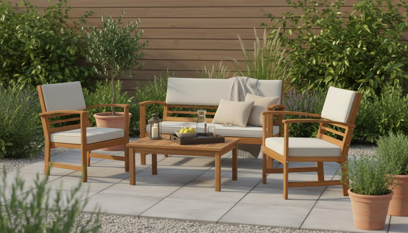 LOUNGEGARNITUR   80/50/33 cm Akazie vollmassiv  - Beige/Akaziefarben, MODERN, Holz/Wellpappe (80/50/33cm) - Ambia Garden