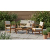 LOUNGEGARNITUR   80/50/33 cm Akazie vollmassiv  - Beige/Akaziefarben, MODERN, Holz/Wellpappe (80/50/33cm) - Ambia Garden