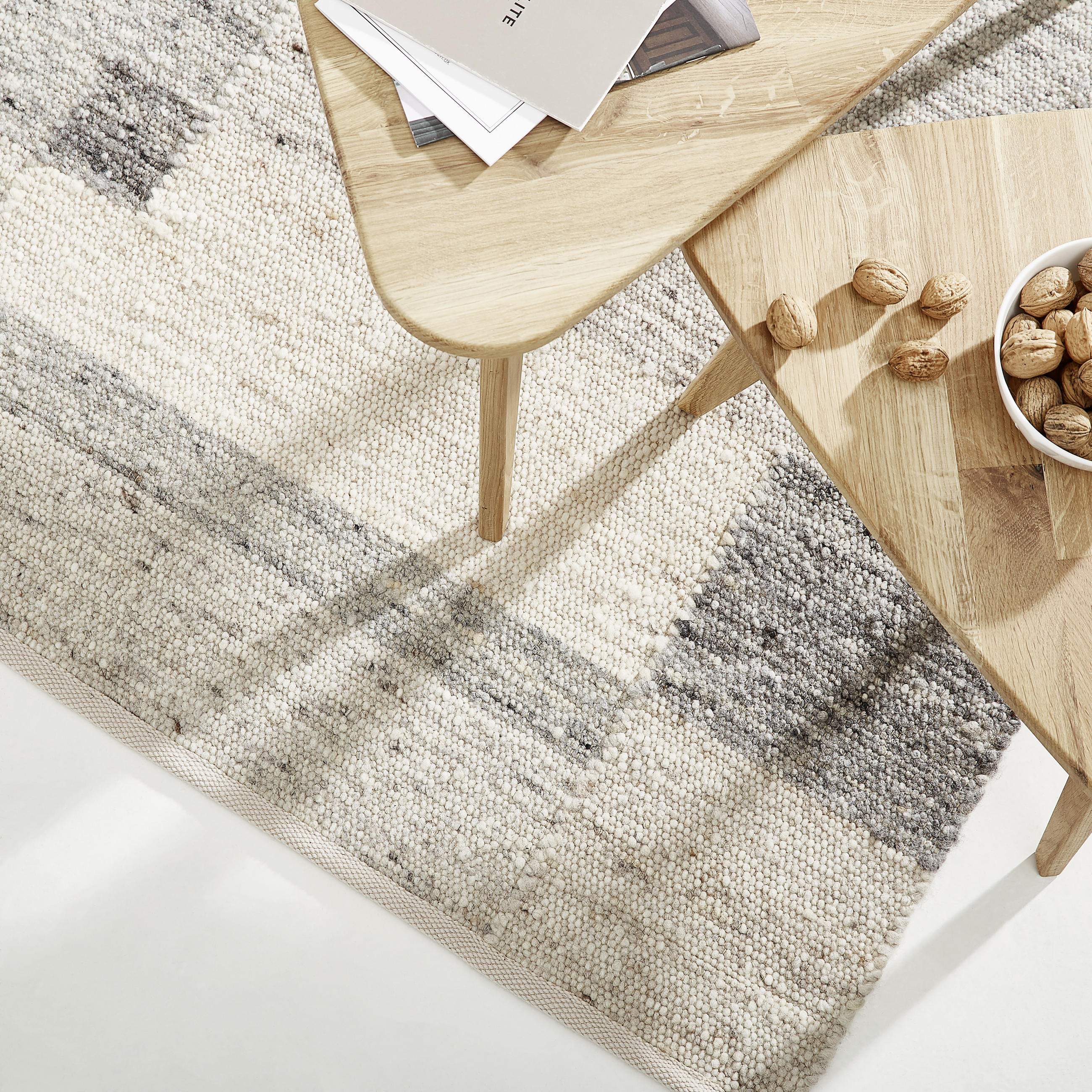 HANDWEBTEPPICH 170/230 cm Freising Design  - Weiss/Beige, Konventionell, Textil (170/230cm) - Linea Natura