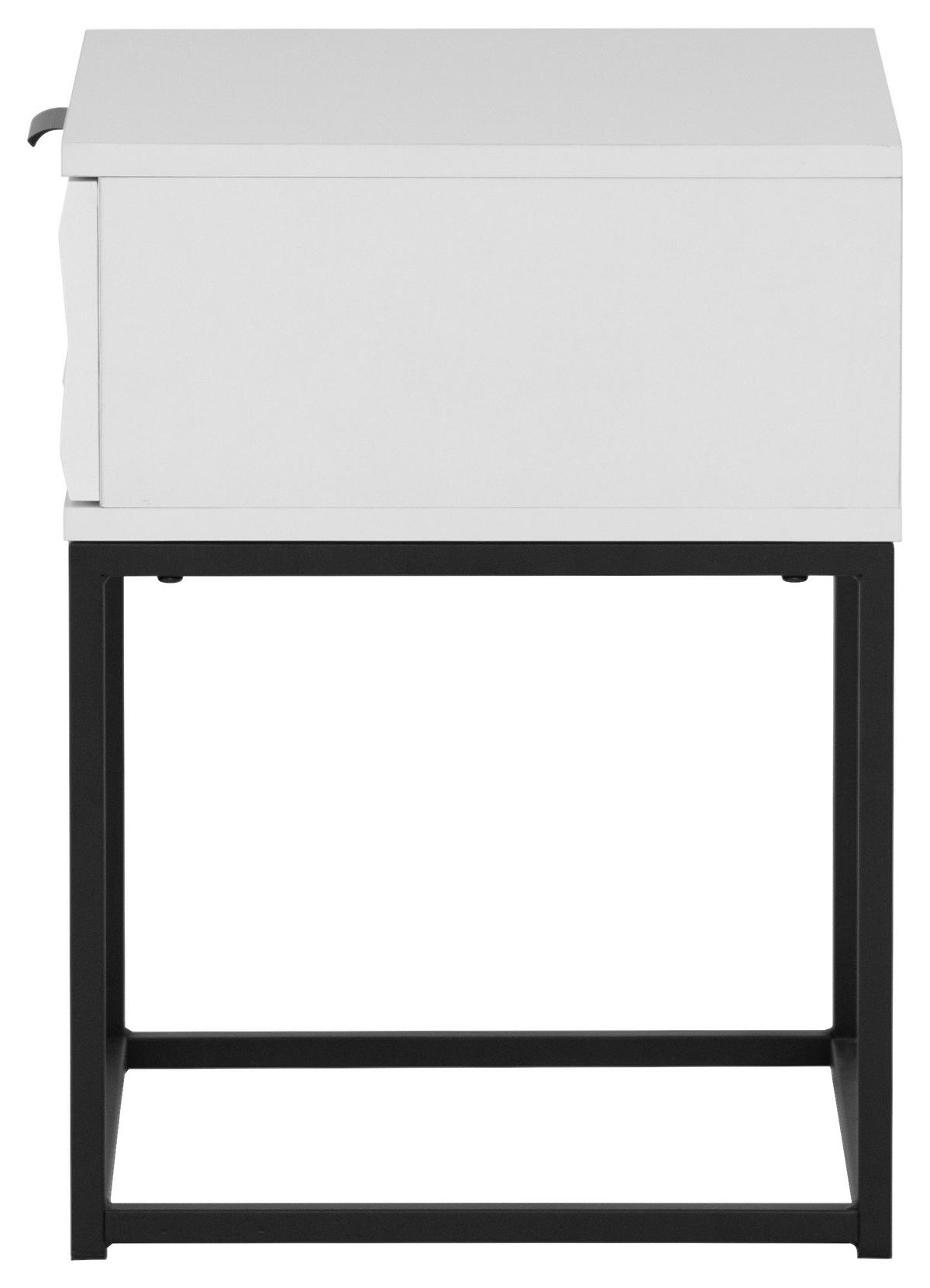 NACHTSCHRANK 42,5/52/38,5 cm  - Schwarz/Weiß, KONVENTIONELL, Holzwerkstoff/Metall (42,5/52/38,5cm) - Boxxx