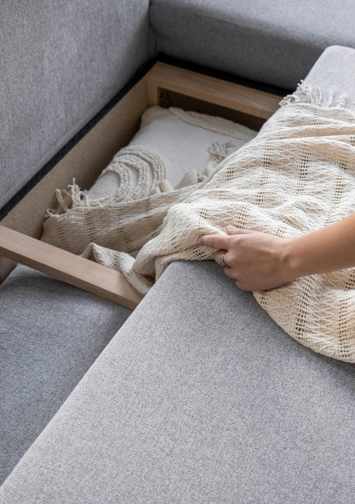 Colțar, textil, gri deschis, 242/202 cm - gri deschis/culoare natur, lemn/textil (242/202cm) - MID.YOU