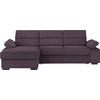 ECKSOFA in Webstoff Violett  - Dunkelbraun/Violett, Konventionell, Kunststoff/Textil (166/258cm) - Cantus