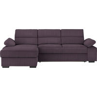 ECKSOFA Webstoff Violett  - Dunkelbraun/Violett, Konventionell, Kunststoff/Textil (166/258cm) - Cantus